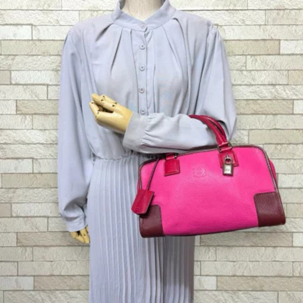 Loewe leather Handbag Amazona pink